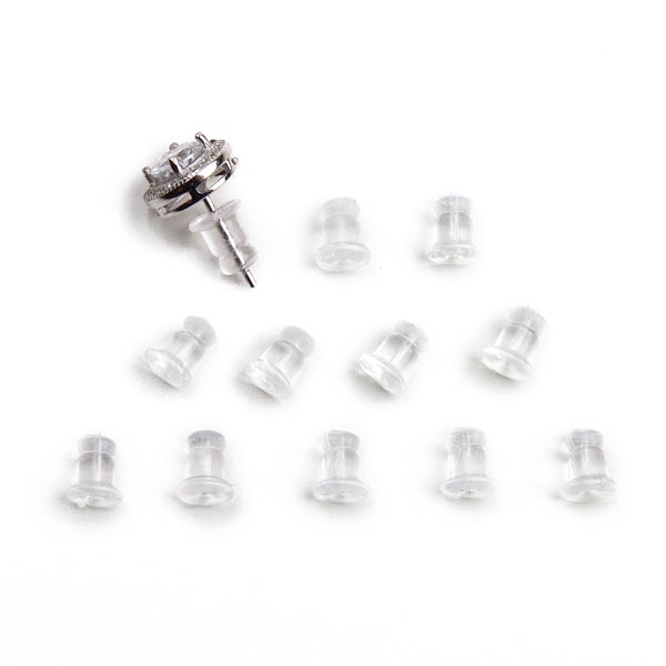 Plastic Earring Backs | Small Bullet Shaped | Clear Bullet Bax