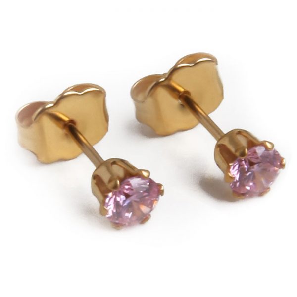 pink gold plated Stainless steel earrings